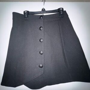 Express Black Asymmetrical Button Skirt